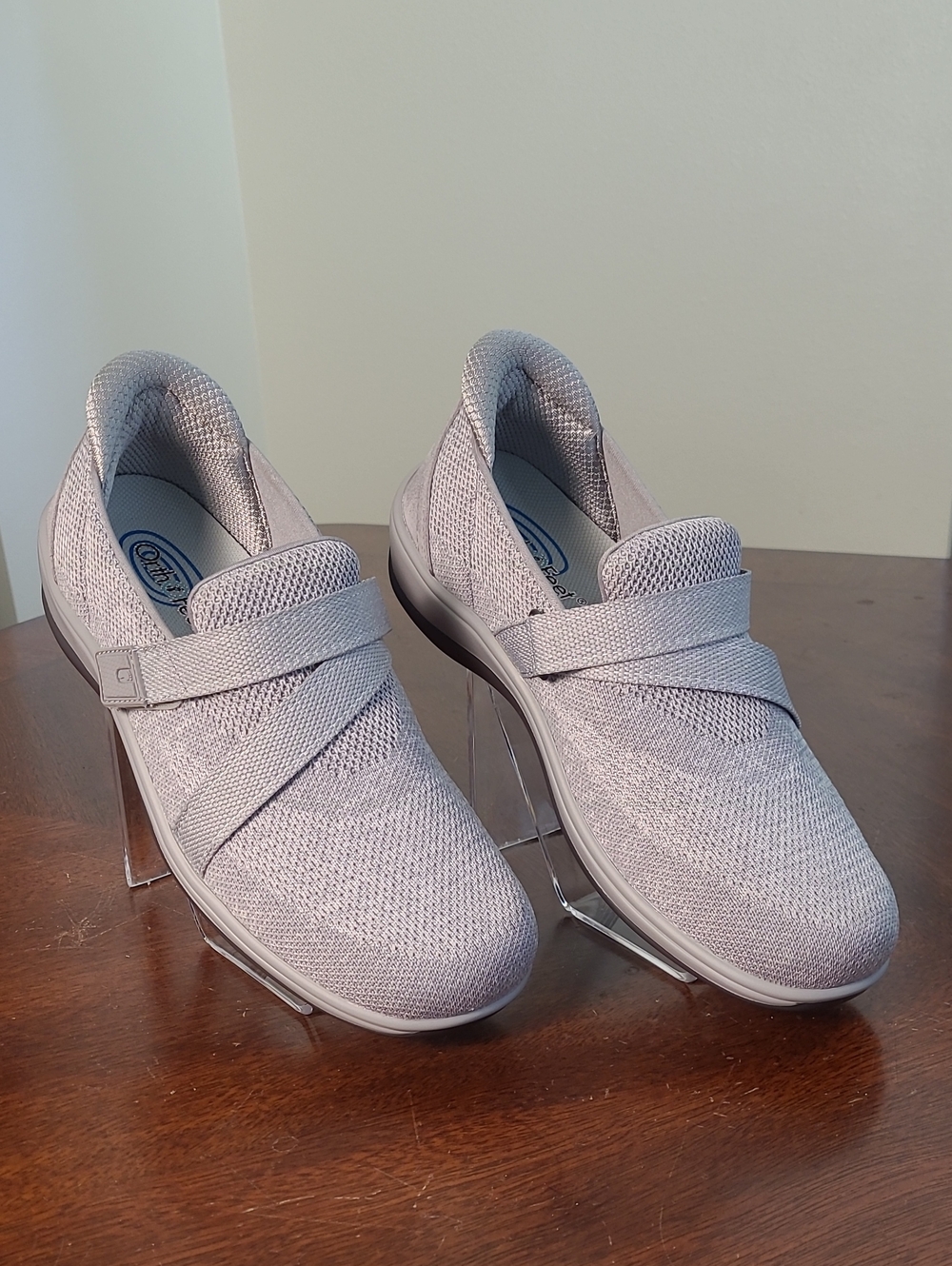 Orthofeet Amalya Womens Slip On Shoes 7.5 Wide D Gray Stretch Knit NWOB